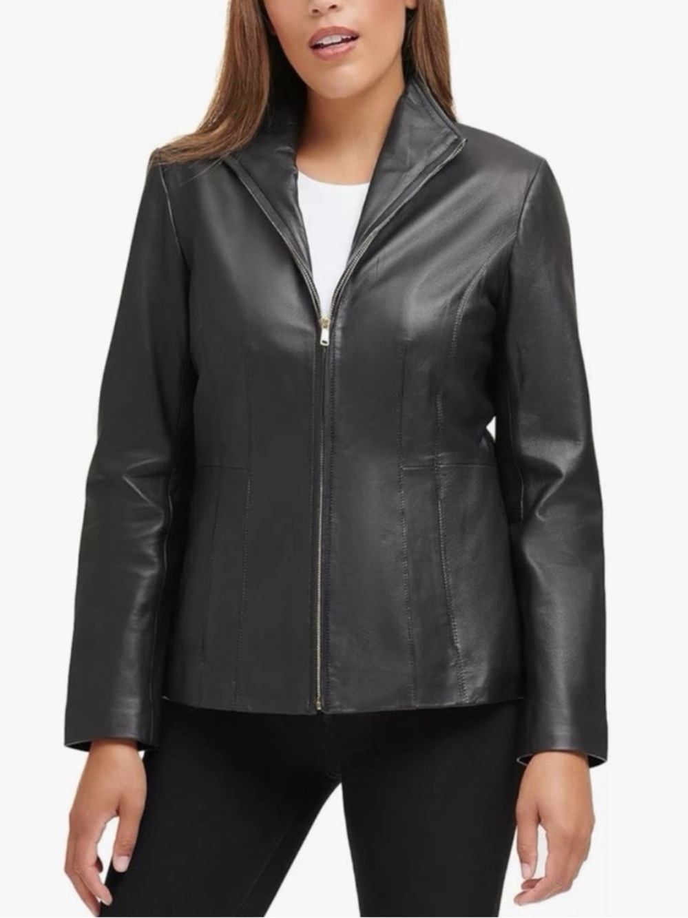 Cole Haan Black Lamb Leather Jacket